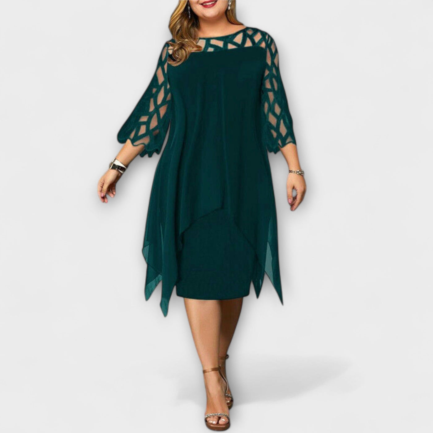 ZUZANA | Elegantní Midi Šaty v Plus Velikosti