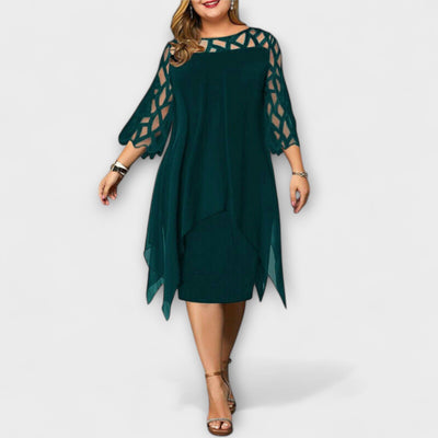 ZUZANA | Elegantní Midi Šaty v Plus Velikosti