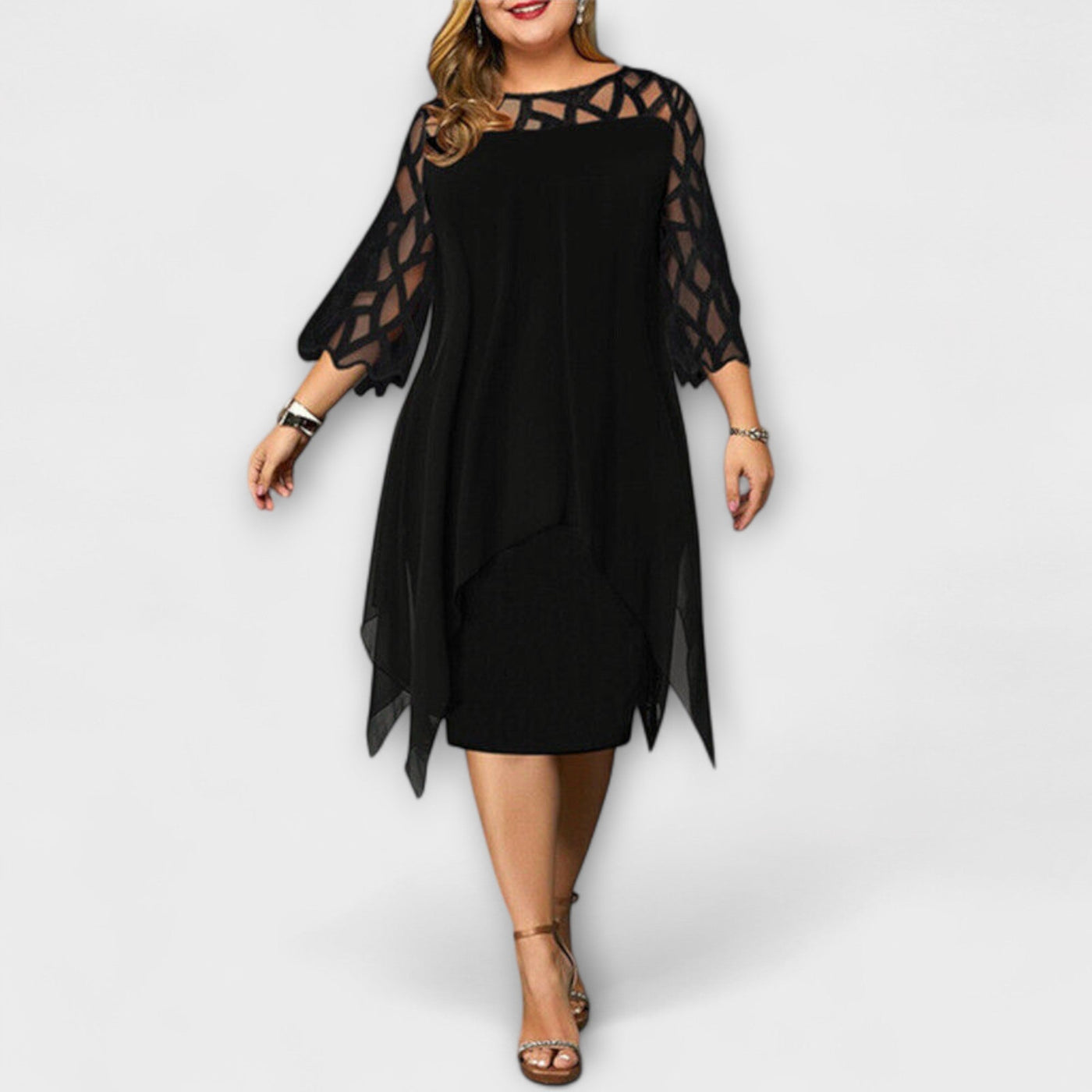 ZUZANA | Elegantní Midi Šaty v Plus Velikosti