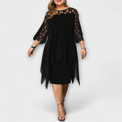 ZUZANA | Elegantní Midi Šaty v Plus Velikosti