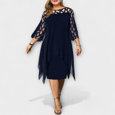 ZUZANA | Elegantní Midi Šaty v Plus Velikosti