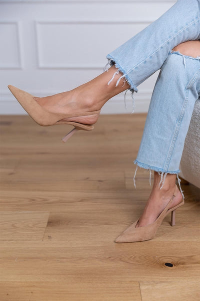 Lydia | Suede Slingback Heels