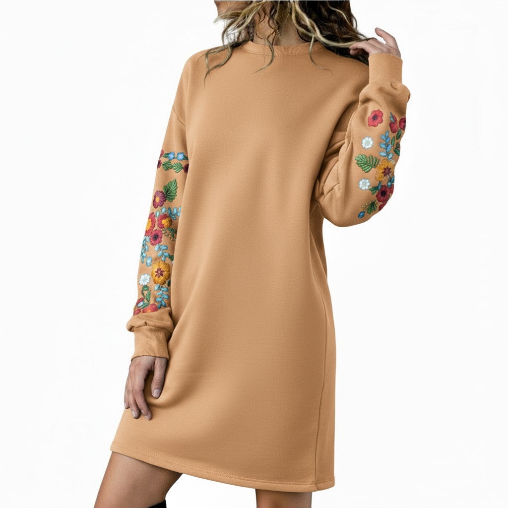 Talbot™ | Floral Embroidered Sweatshirt Dress