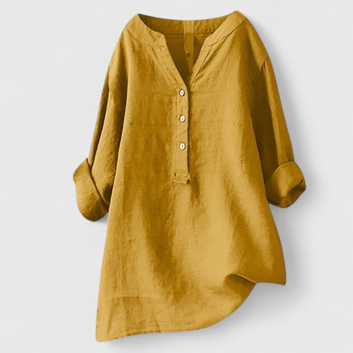 Larienne | Elegant Button-Front Linen Shirt