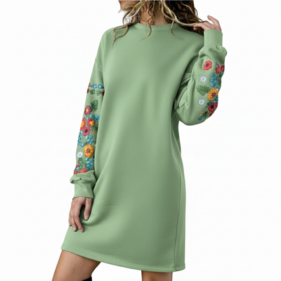 Talbot™ | Floral Embroidered Sweatshirt Dress