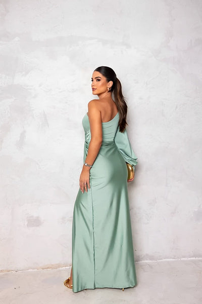 Erica™ | One-Shoulder Satin Evening Dress