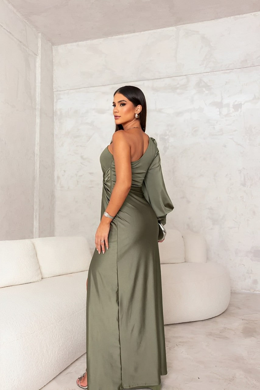 Erica™ | One-Shoulder Satin Evening Dress